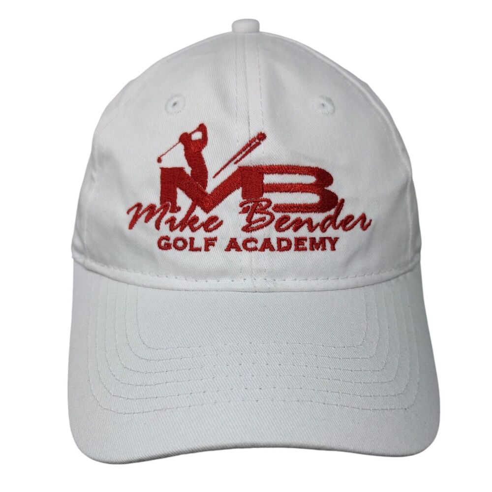 Mike Bender Golf Academy Youth Strapback Hat White OS Adjustable Port & Company